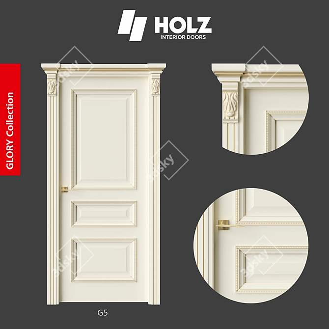 GLORY G5: Airy Wooden Door 3D model image 1