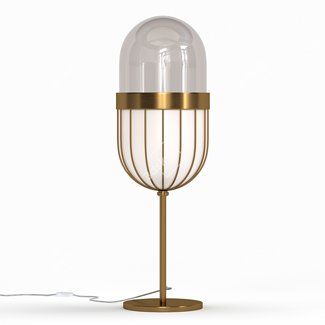 Elegant Swing Jazz Oval Table Lamp 3D model image 1