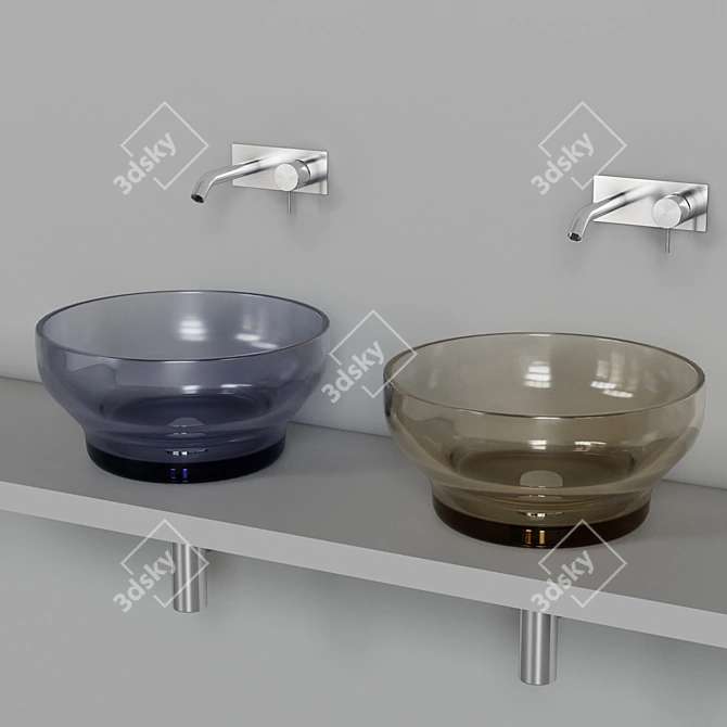 Elegant Murano Sink Set by Rexa 3D model image 1