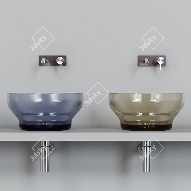 Elegant Murano Sink Set by Rexa 3D model image 2