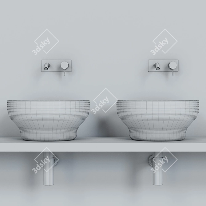 Elegant Murano Sink Set by Rexa 3D model image 3