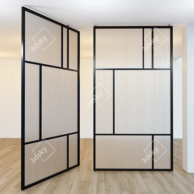 Versatile Glass Partition | Customizable Design 3D model image 2