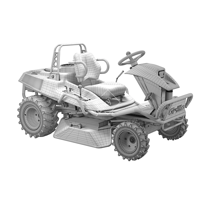 Title: Italian-made Grillo CL7.13 Tractor Lawn Mower 3D model image 3