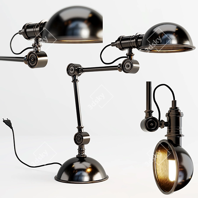 Sleek Study Lamp 3D model image 1