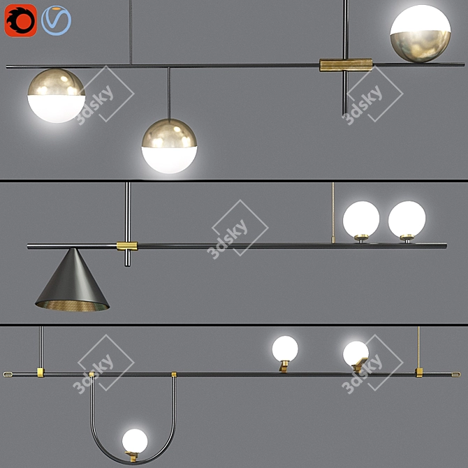 Yanzi Cone Pendant Light - Mid Century Modern 3D model image 1