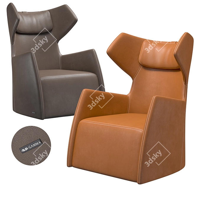 Gamma Lounge Chair - Sleek and Stylish 3D model image 1
