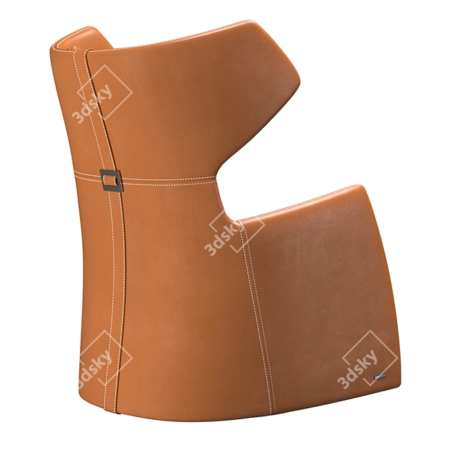 Gamma Lounge Chair - Sleek and Stylish 3D model image 2