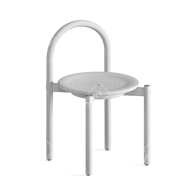 Title: SBW Halo Chair: Sleek and Stylish Black Wooden Seating 3D model image 3