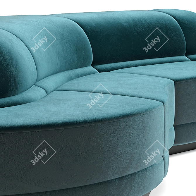 Elegant Round Modular Sofa 3D model image 2