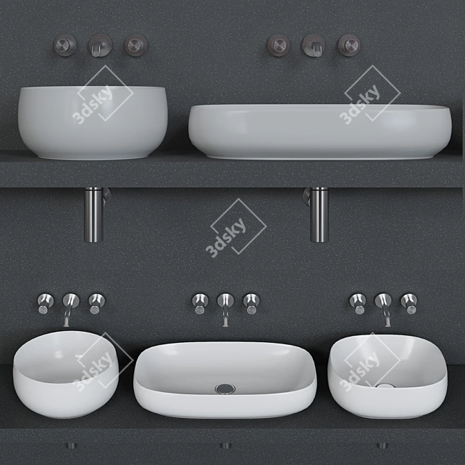 Culla Bathroom Set: Innovative Design by Rexa Design 3D model image 1