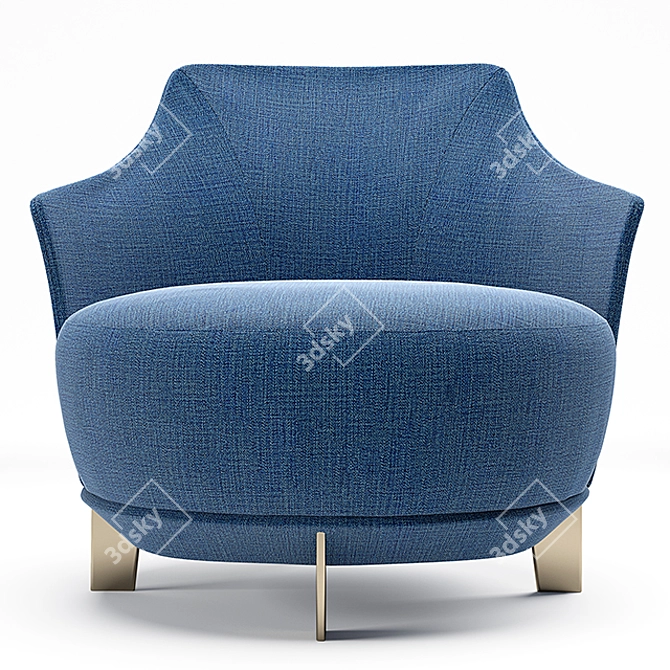 Sleek Alberta Armchair: Jammin' Style 3D model image 1