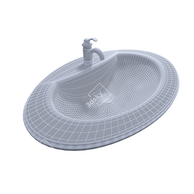 Elegant Bathroom Wash Basin 3D model image 3