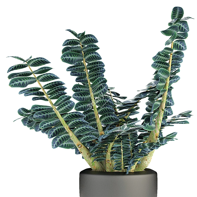 Exotic Greenery in Elegant Pot 3D model image 2