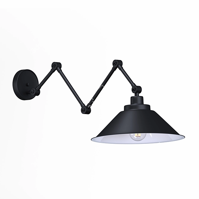 Adjustable Steel Ceiling/Wall Lamp 3D model image 1