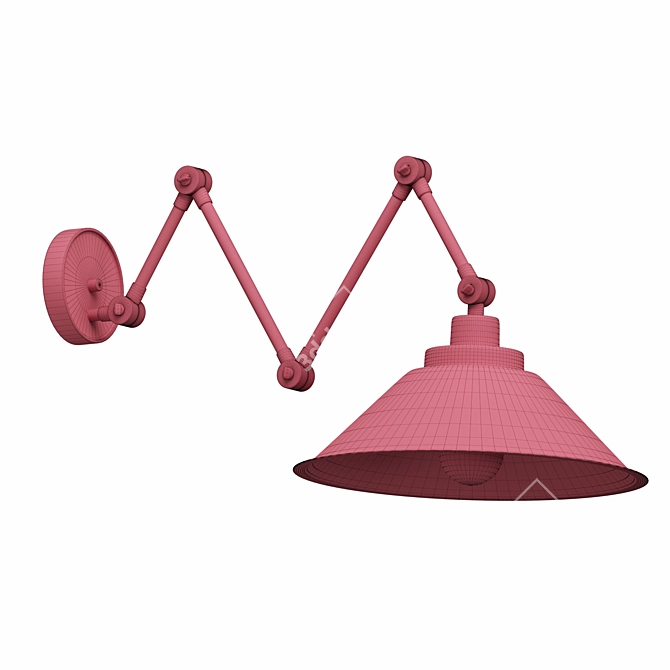 Adjustable Steel Ceiling/Wall Lamp 3D model image 3