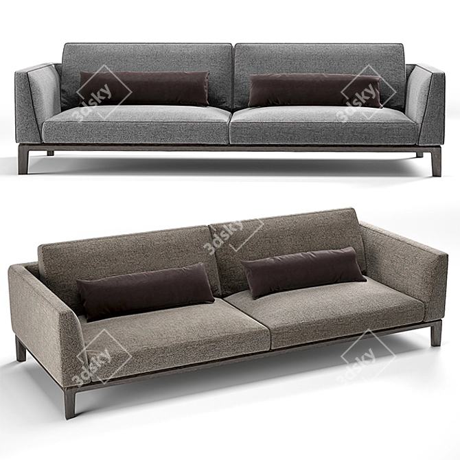 Elegant Akita Busnelli Sofa: Castello Lagravinese Design 3D model image 1