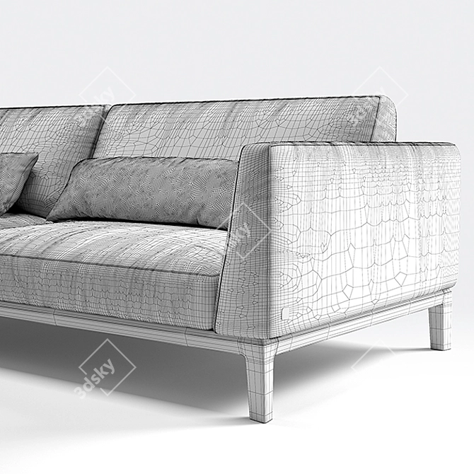 Elegant Akita Busnelli Sofa: Castello Lagravinese Design 3D model image 3