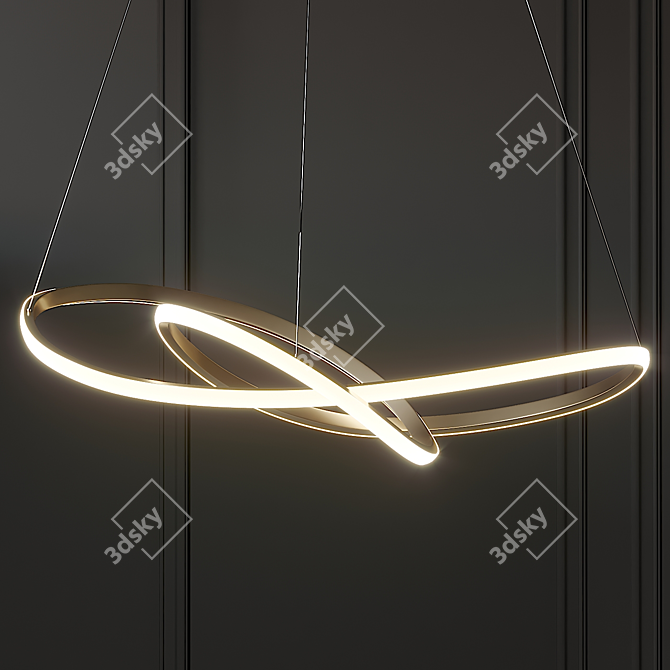 Elegant Ribbon Pendant Light 3D model image 2