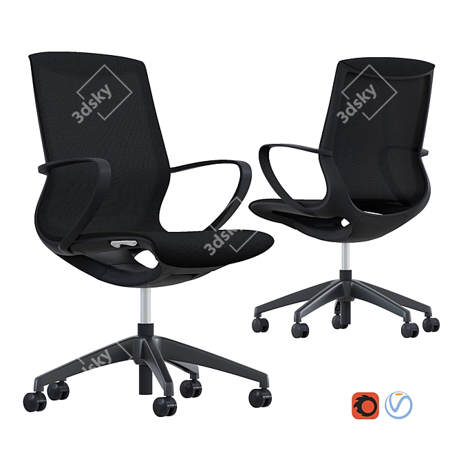 Elegant Black MARICS Chair 3D model image 1