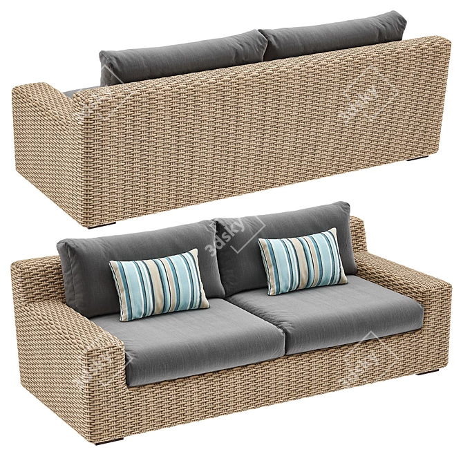 CAYMAN Outdoor Sofa: Stylish & Durable Garden Lounger 3D model image 2