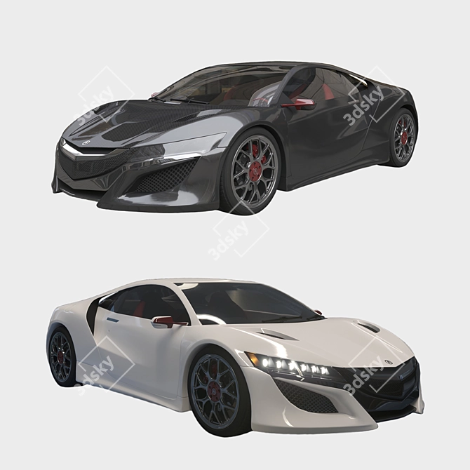 Sleek Acura NSX: Smooth Material, Multiple Formats 3D model image 1