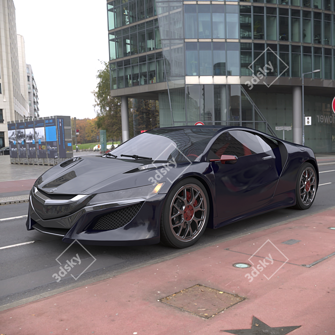 Sleek Acura NSX: Smooth Material, Multiple Formats 3D model image 2