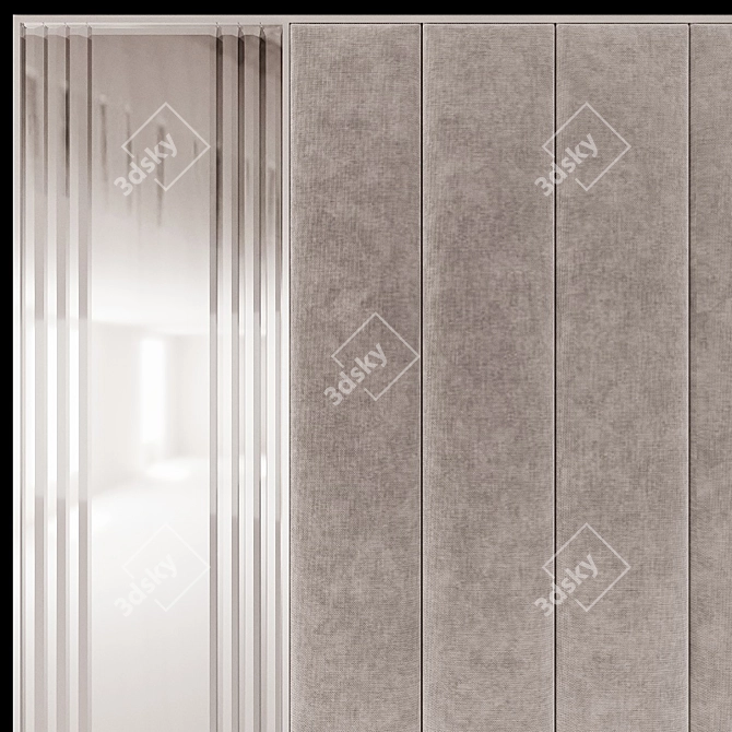 Modern Wall Panel Headboard 3D model image 2