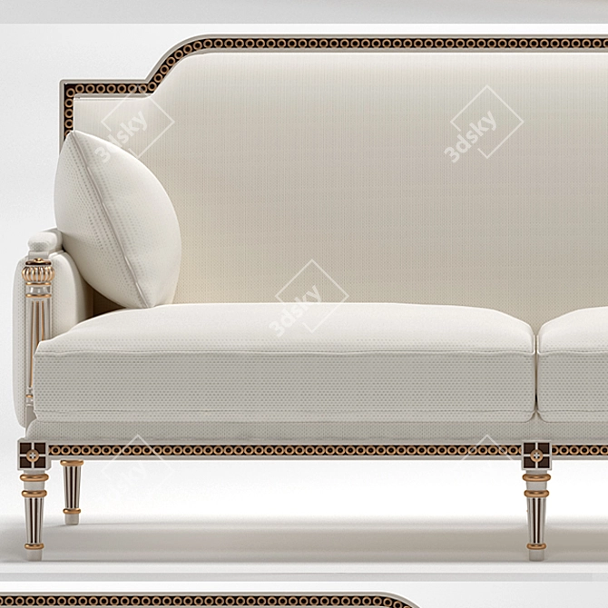 Classic Two-Tone Sofa 3D model image 2