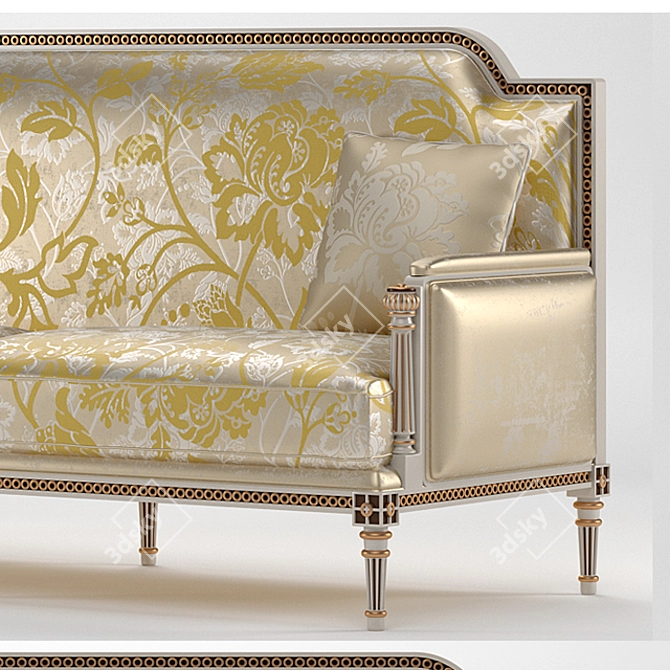 Classic Two-Tone Sofa 3D model image 3