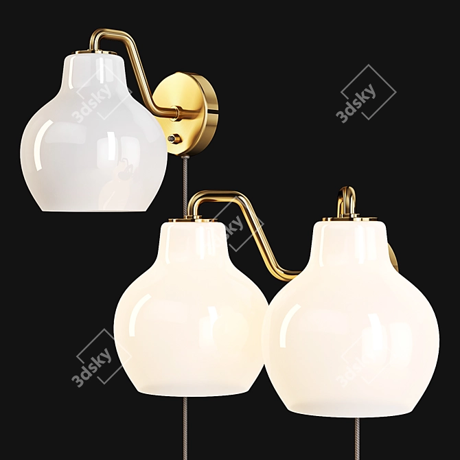 Elegant and Versatile Wall Lamps: Louis Poulsen VL Ring Crown Wall 1 and 2 3D model image 1
