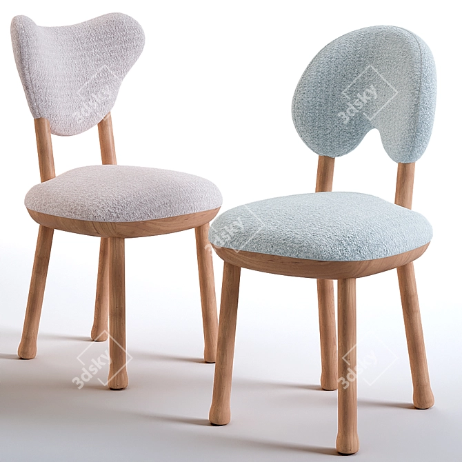 Oops Solid Oak Chairs by Pierre Yovanovitch 3D model image 1