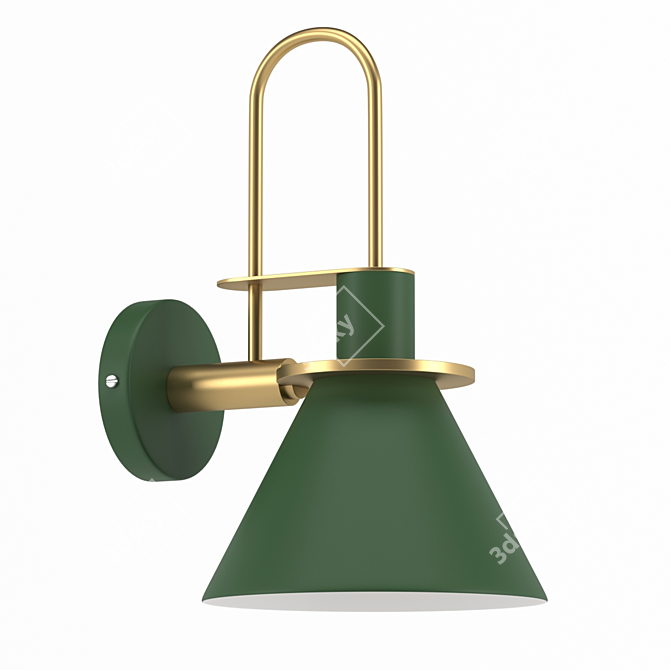 Sleek Brass Trumpet Wall Light 3D model image 2