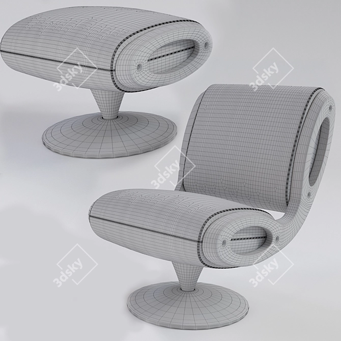 Sleek Gluon Chair by Marc 3D model image 3