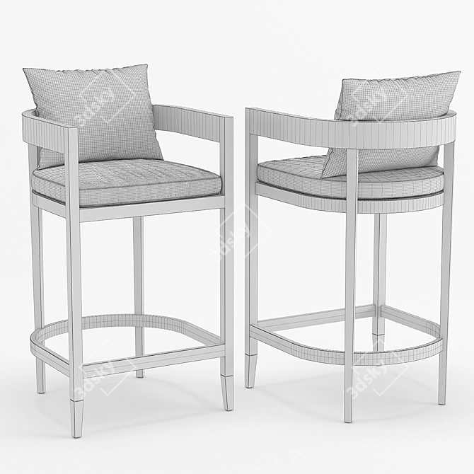 RH Outdoor Baimain Bar Chair: Elegance and Comfort 3D model image 3