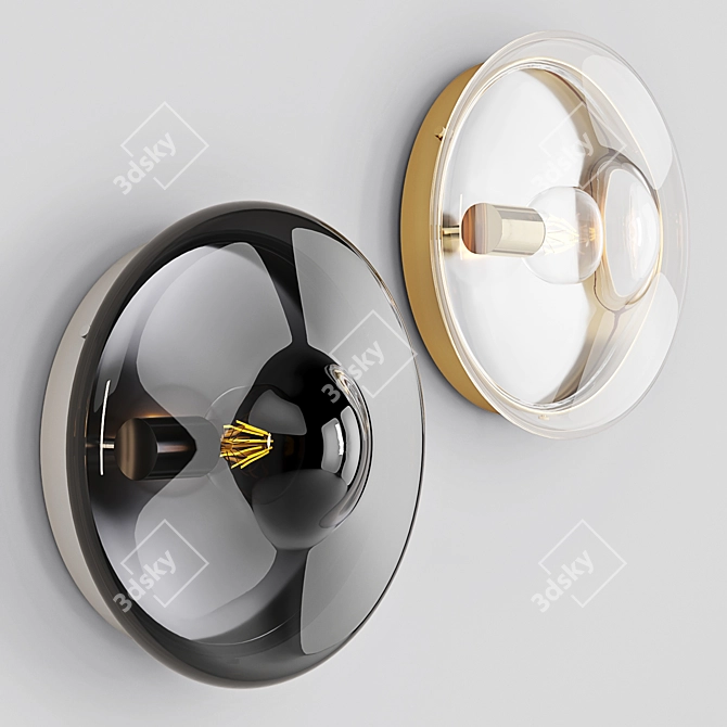 Orbital: Handblown Glass Wall Lamp 3D model image 2