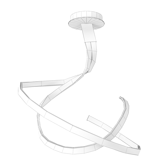 NUR Chandelier 5827: Elegant and Dimmable LED Lighting 3D model image 2