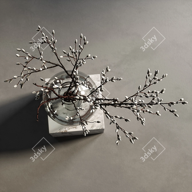 Elegant Floral Vase 3D model image 2