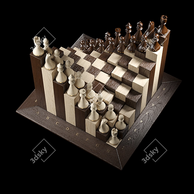 Strategic 3D Chess Set 3D model image 2