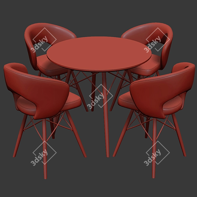Elegance Dining Set: Modern Design, 3D Format 3D model image 3