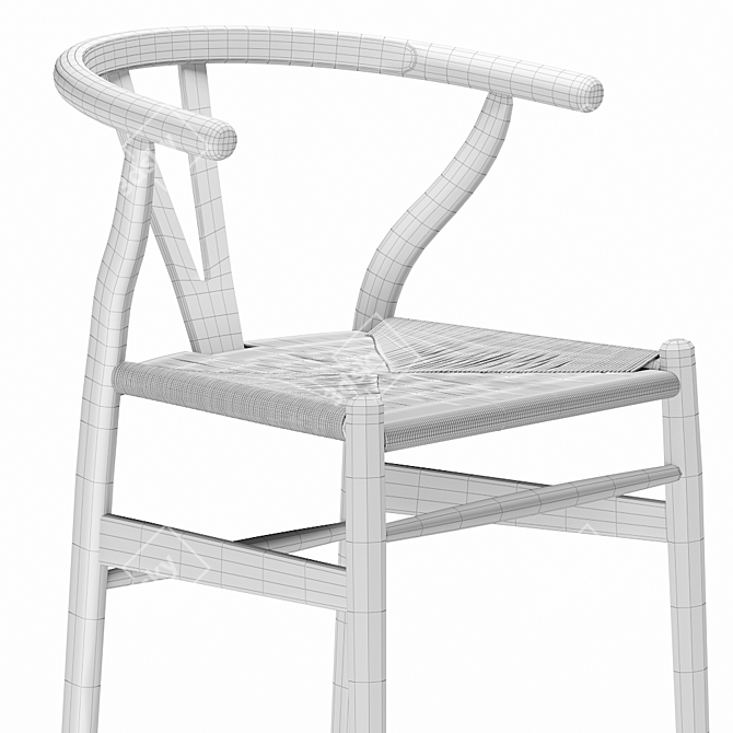 Modern Wishbone Counter Stool 3D model image 3