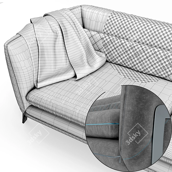 Luxurious Borzalino Athena Sofa: Comfort meets Elegance 3D model image 3