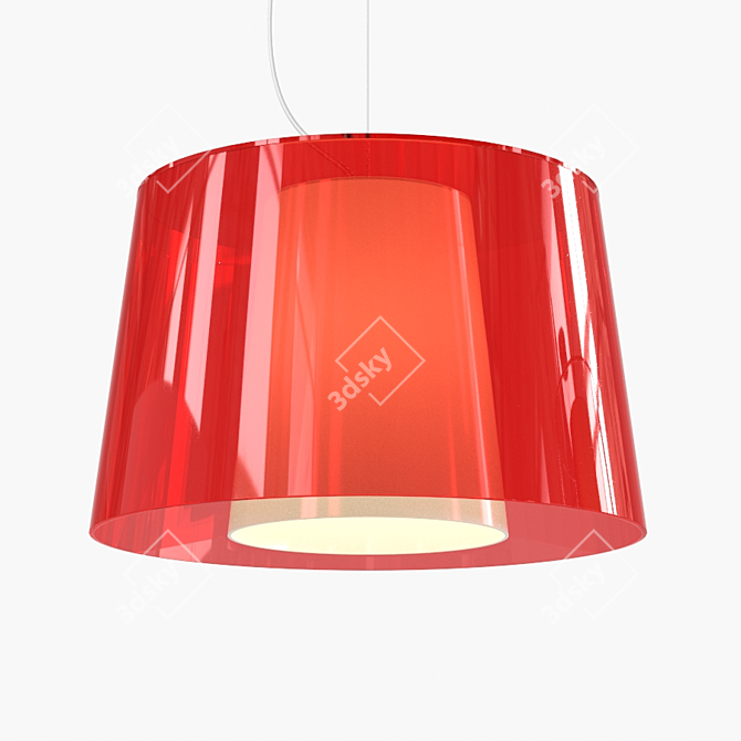 Modular Polycarbonate Suspension Lamp 3D model image 3