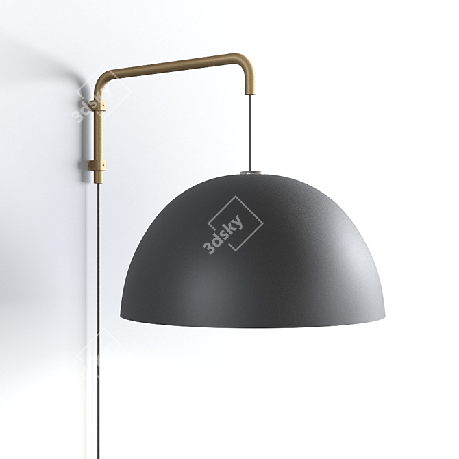 Sleek Steel Wall Lamp 3D model image 3