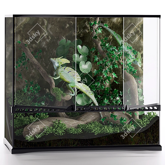 Basilisk Terrarium: Stunning Reptile Habitat 3D model image 1