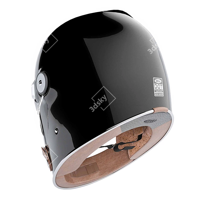 Sleek Bell Bullitt Motorcycle Helmet 3D model image 2