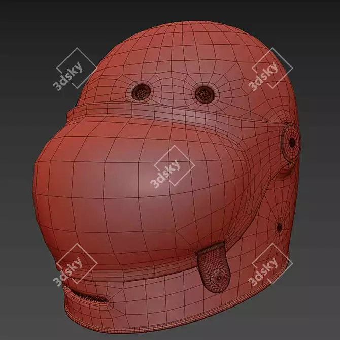 Sleek Bell Bullitt Motorcycle Helmet 3D model image 3