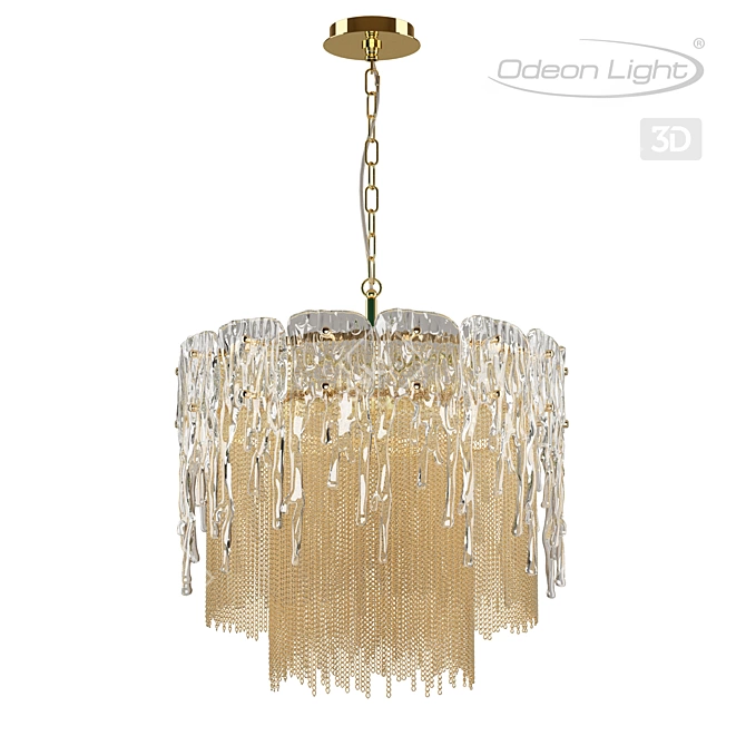 Elegant Ester 6-Light Golden Chandelier 3D model image 1