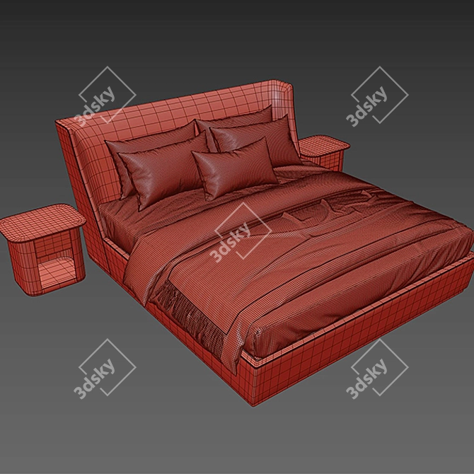 Sleek Vivien Bed: 3DMax Design 3D model image 3
