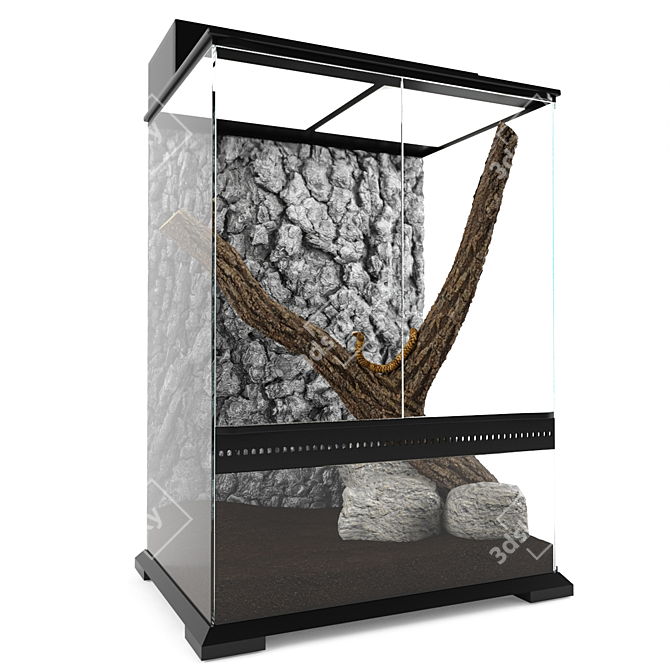 Sleek Silicate Glass Terrarium 3D model image 1