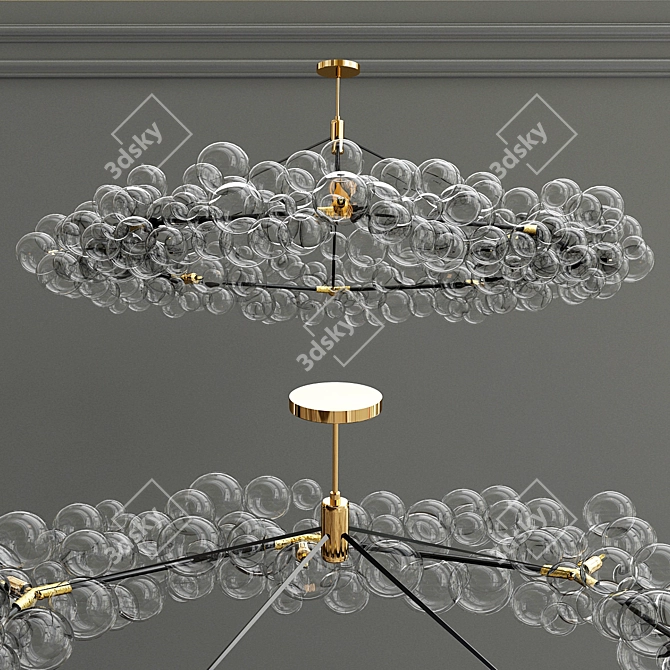 Elegant Bubble Wreath Chandelier 3D model image 1